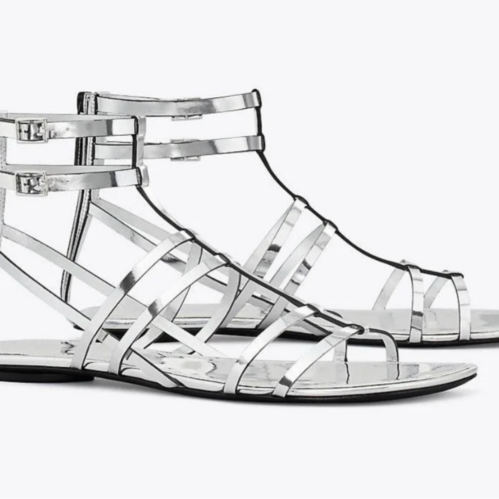 BRAND NEW Tory Burch Capri Gladiator sandals in silver